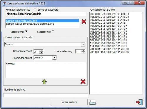 ascii file features import