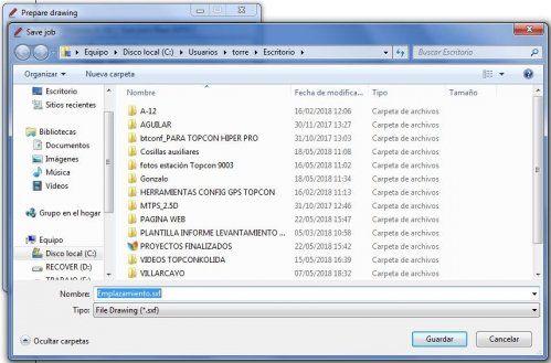 Guardar trabajo dibujo stonex
