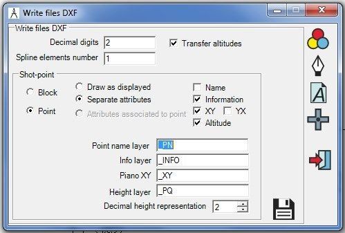 opciones export dxf