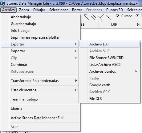 exportar archivo dxf