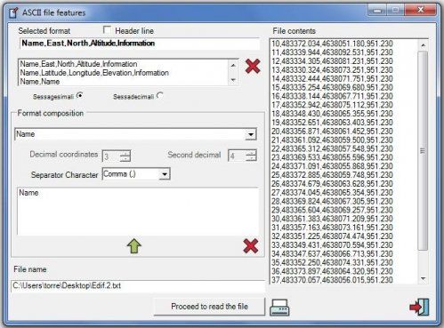 ascii file features import